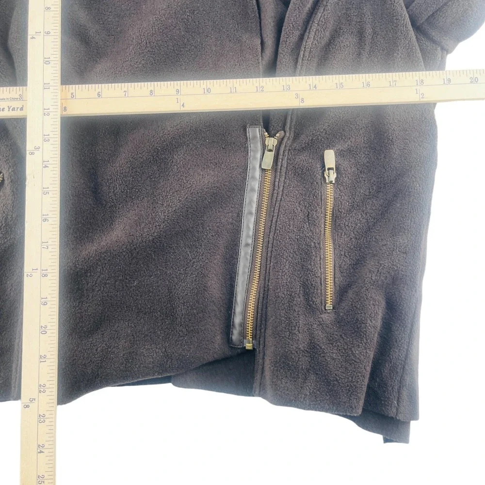 Coldwater Creek Brown Fleece Jacket Asymetrical Zip size‎ Medium Women's